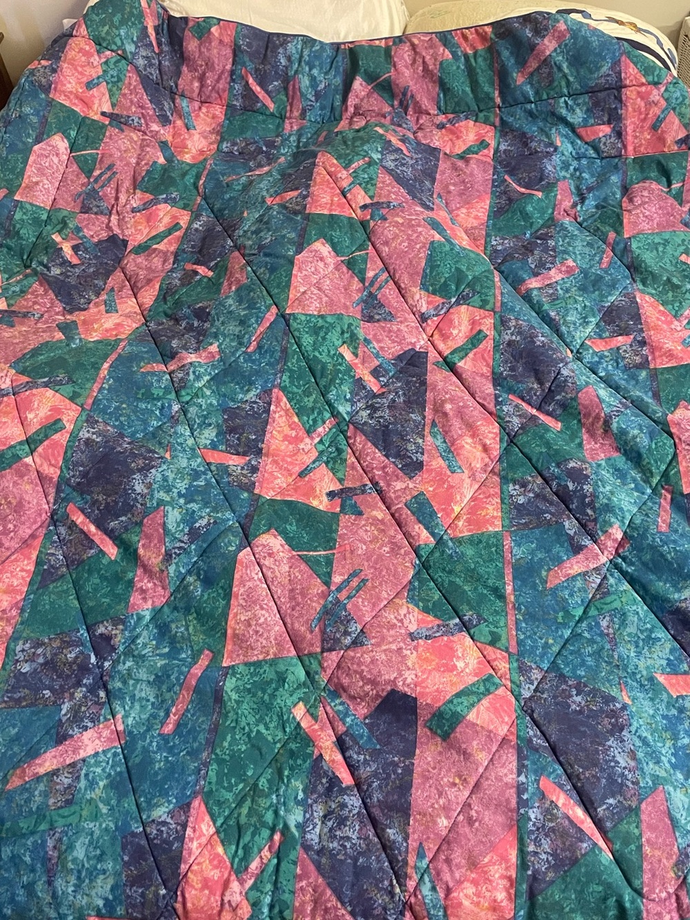Vintage 80s/90s Abstract geometric comforter